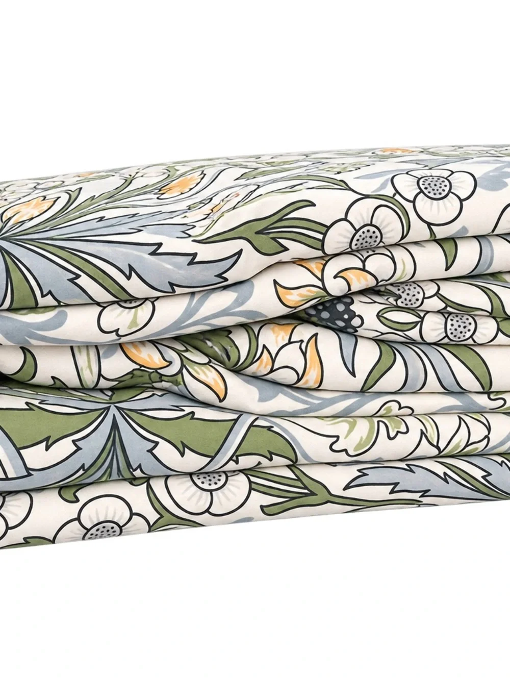 WILLIAM MORRIS Hyacinth  - Leaf Green Cotton Duvet Cover King Size - Brand New